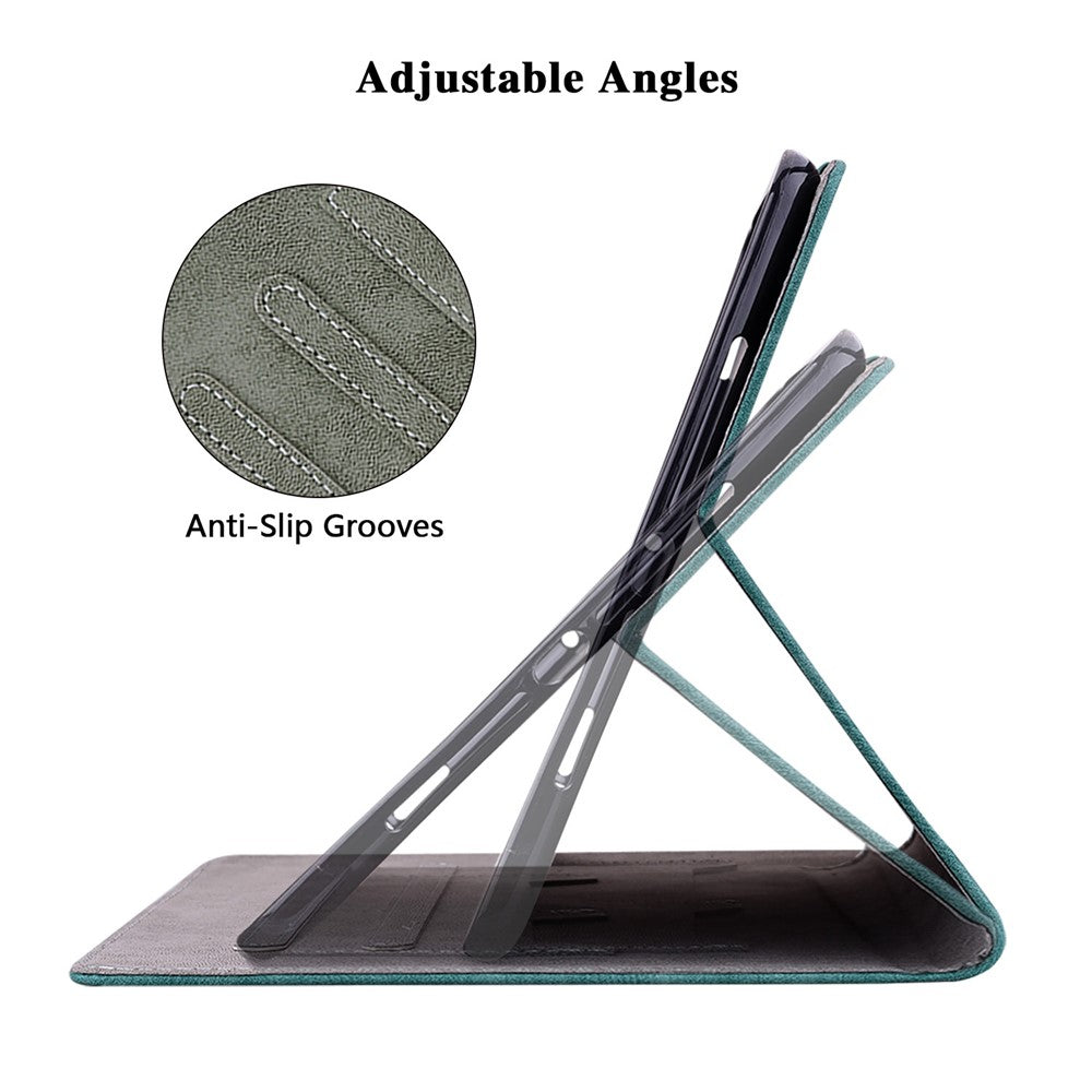 For Lenovo Tab M10 Plus (3rd Gen) / Xiaoxin Pad 2022 10.6 inch Cute Tiger Pattern Imprinted Case TPU+PU Leather Protective Cover Scratch-Proof Tablet with Stand / Card Slot - Dark Blue