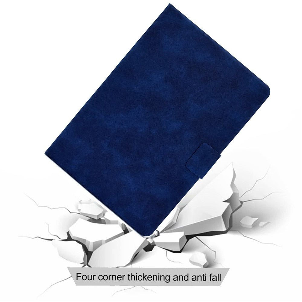 For Lenovo Tab M10 HD Gen 2 X306X Folio Flip Anti-scratch Calf Textured Leather Tablet Case Card Holder Stand Feature Magnetic Protector - Blue