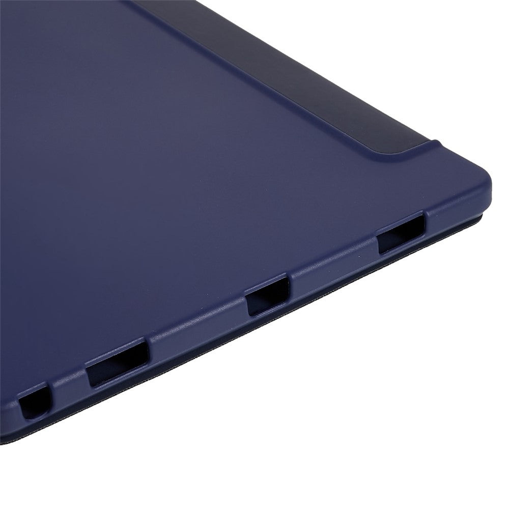 For Lenovo Tab M10 Plus (3rd Gen) / Xiaoxin Pad 2022 10.6 inch Folio Flip Full Protection Leather Tablet Case Inner Honeycomb Design Anti-scratch Cover with Tri-fold Stand - Dark Blue