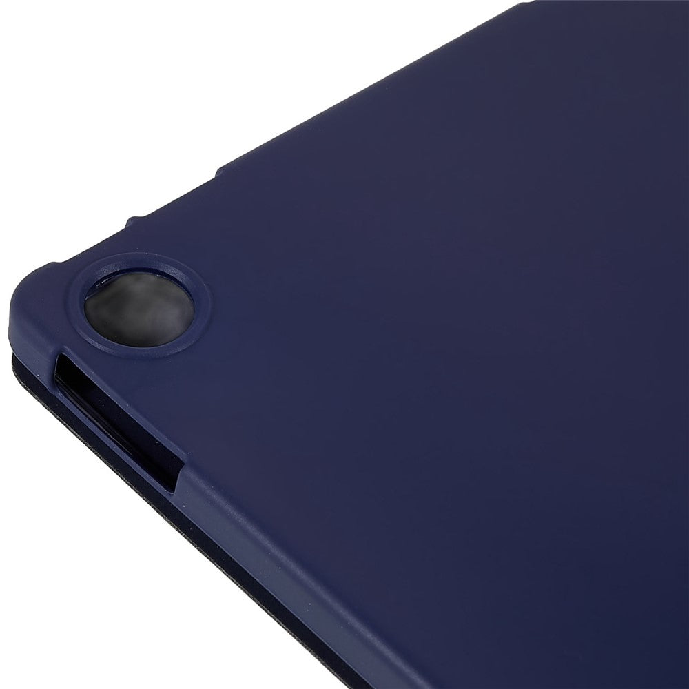 For Lenovo Tab M10 Plus (3rd Gen) / Xiaoxin Pad 2022 10.6 inch Folio Flip Full Protection Leather Tablet Case Inner Honeycomb Design Anti-scratch Cover with Tri-fold Stand - Dark Blue