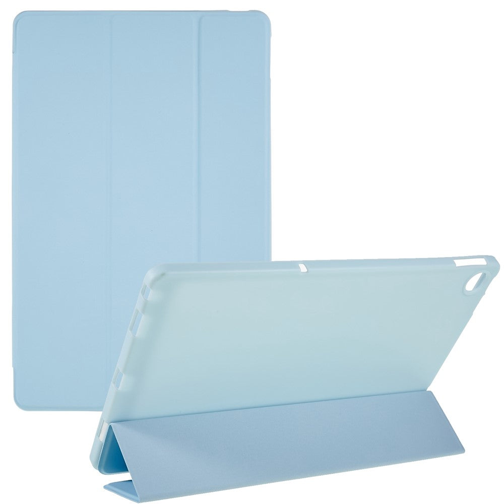 For Lenovo Tab M10 Plus (3rd Gen) / Xiaoxin Pad 2022 10.6 inch Folio Flip Full Protection Leather Tablet Case Inner Honeycomb Design Anti-scratch Cover with Tri-fold Stand - Baby Blue