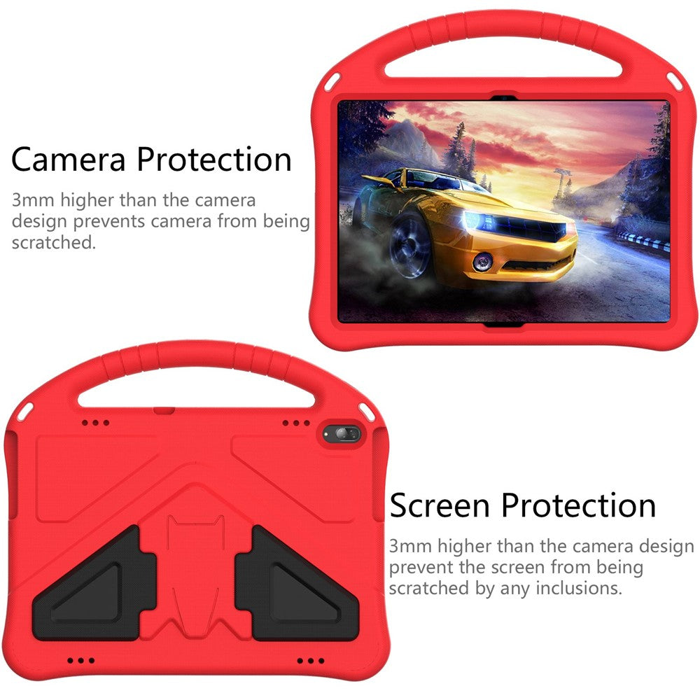 For Lenovo Tab M10 TB-X605F / X505F EVA Tablet Case Drop-proof Kickstand Protective Cover with Handle Grip - Red
