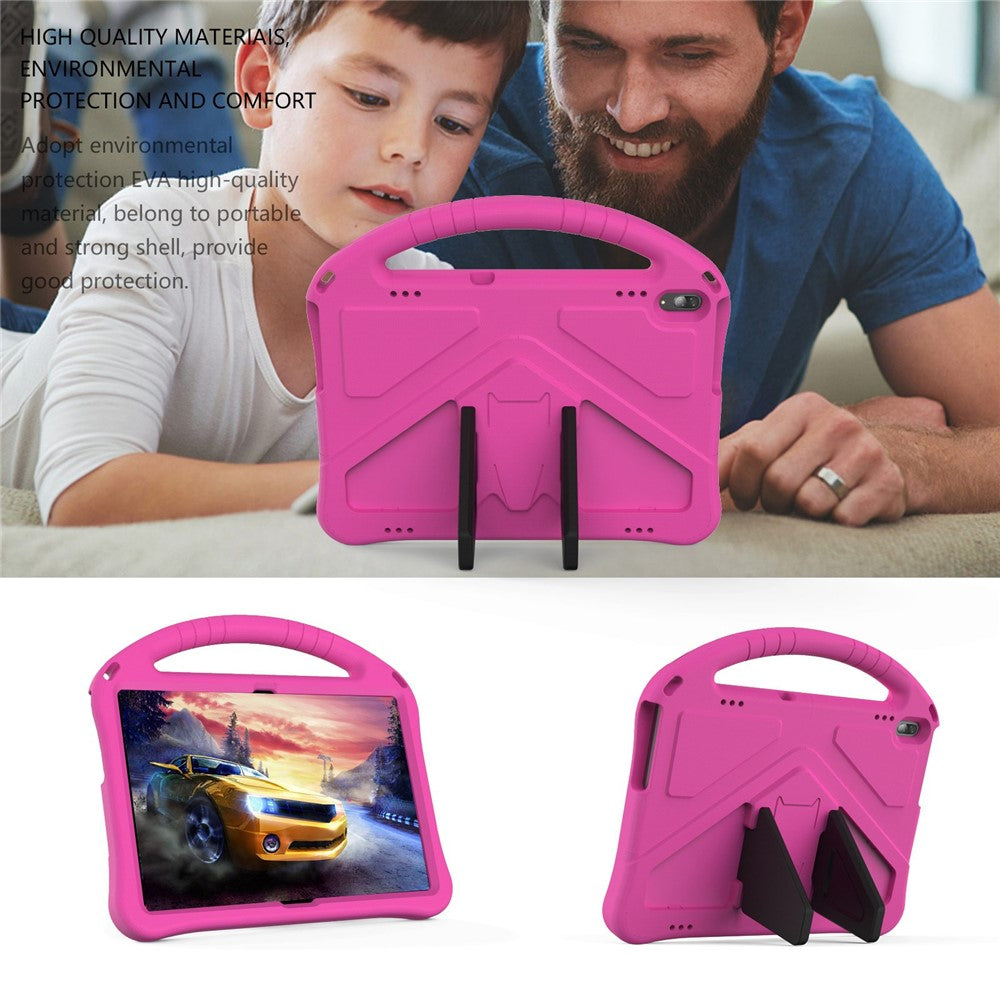 For Lenovo Tab M10 TB-X605F / X505F EVA Tablet Case Drop-proof Kickstand Protective Cover with Handle Grip - Rose