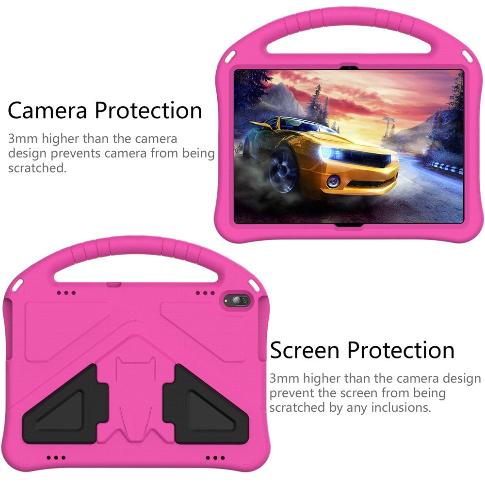 For Lenovo Tab M10 TB-X605F / X505F EVA Tablet Case Drop-proof Kickstand Protective Cover with Handle Grip - Rose