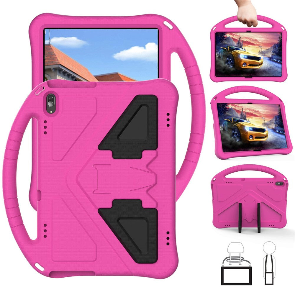 For Lenovo Tab M10 TB-X605F / X505F EVA Tablet Case Drop-proof Kickstand Protective Cover with Handle Grip - Rose