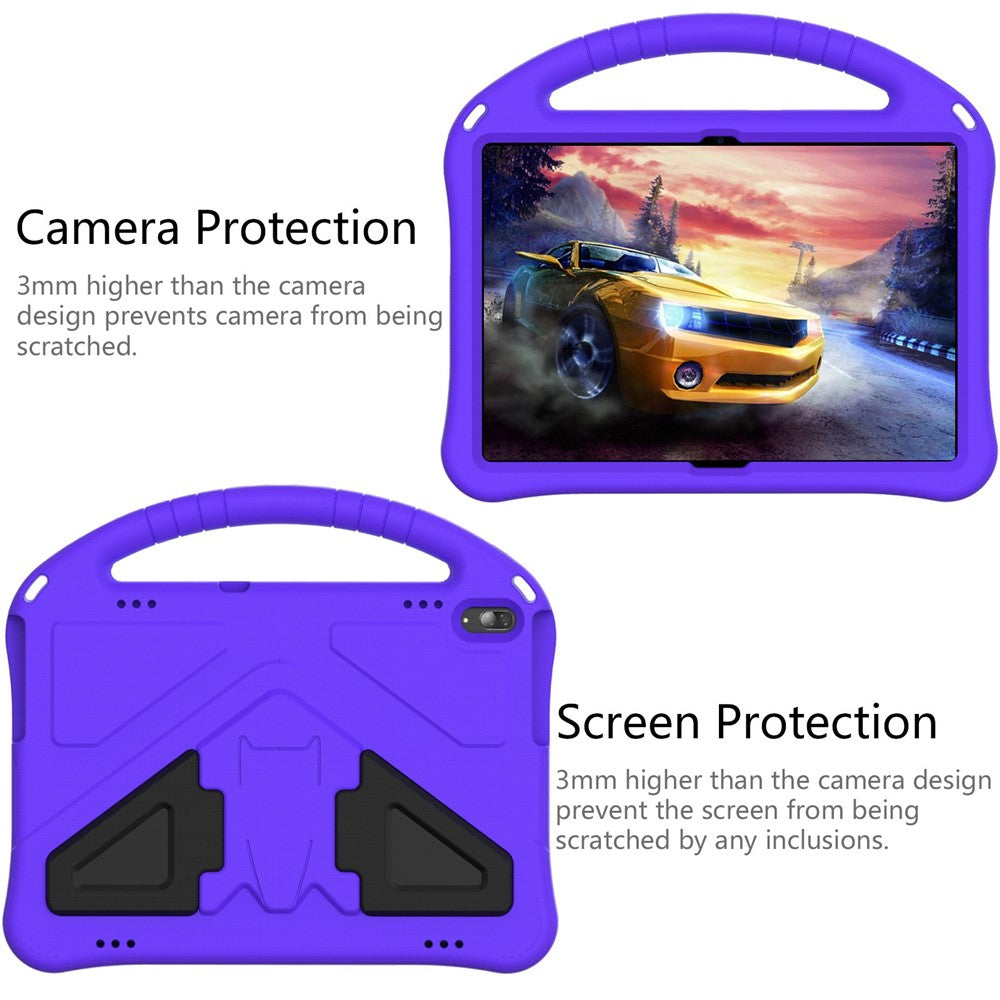 For Lenovo Tab M10 TB-X605F / X505F EVA Tablet Case Drop-proof Kickstand Protective Cover with Handle Grip - Purple