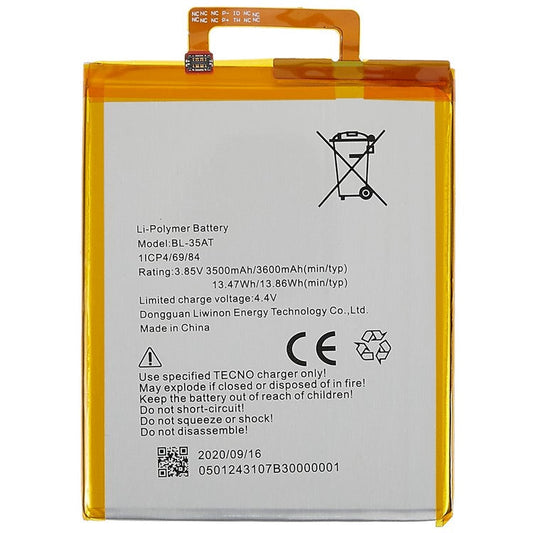 For Tecno Phantom 8 3.85V 3500mAh Li-Polymer Battery Replacement Part (Encode: BL-35AT) (without Logo)