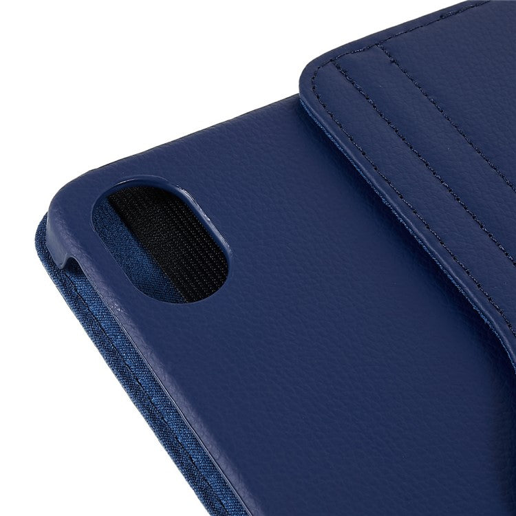 For Honor Pad 8 Drop-proof Anti-shock Leather Tablet Case 360-degree Rotating Protective Cover with Stand - Dark Blue