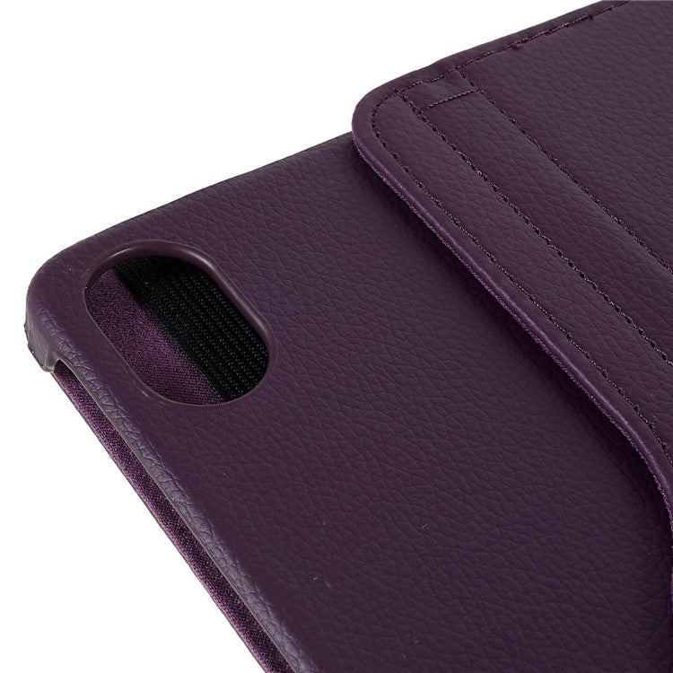 For Honor Pad 8 Drop-proof Anti-shock Leather Tablet Case 360-degree Rotating Protective Cover with Stand - Purple
