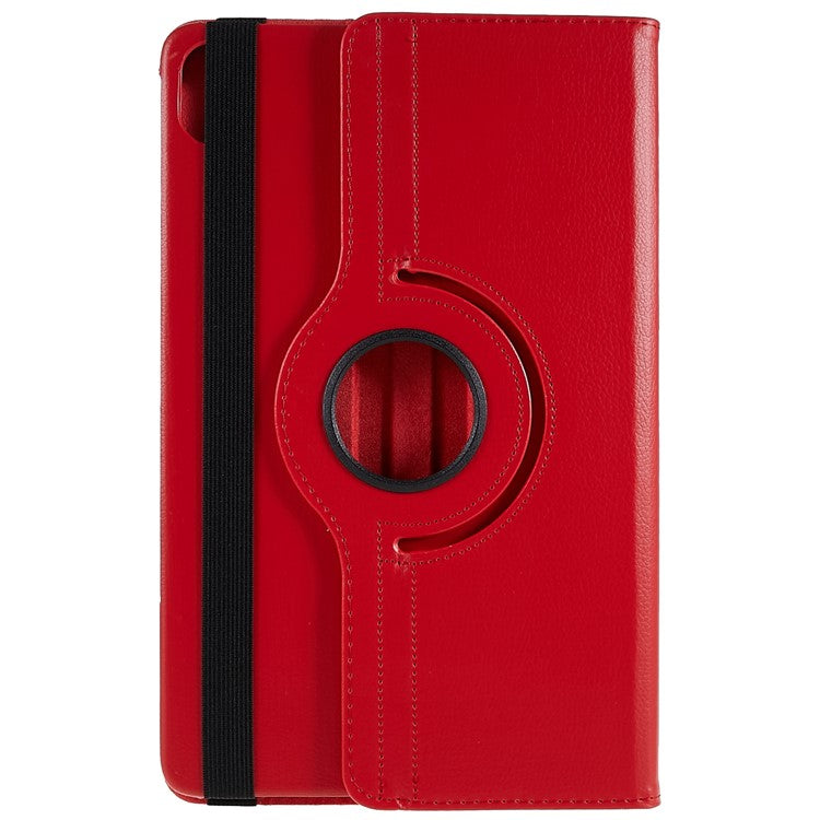 For Honor Pad 8 Drop-proof Anti-shock Leather Tablet Case 360-degree Rotating Protective Cover with Stand - Red