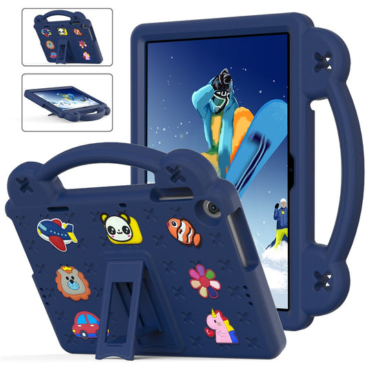 For Lenovo Tab M10 (Gen 3) TB-328FU / TB-328XU EVA Case Protective Tablet Cover Portable Handle with Kickstand - Navy Blue
