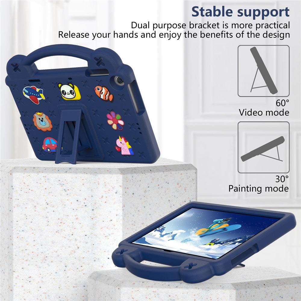 For Lenovo Tab M10 (Gen 3) TB-328FU / TB-328XU EVA Case Protective Tablet Cover Portable Handle with Kickstand - Navy Blue