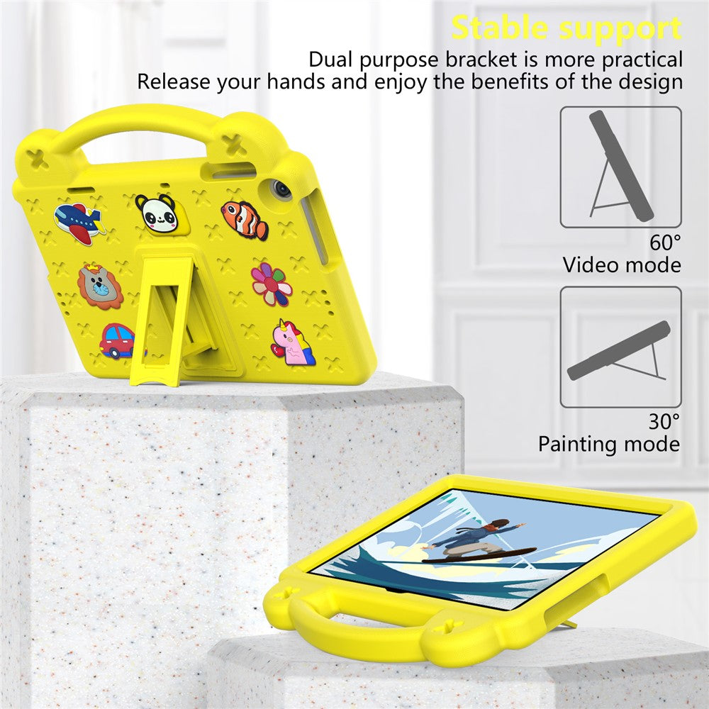 For Lenovo Tab M10 (Gen 3) TB-328FU / TB-328XU EVA Case Protective Tablet Cover Portable Handle with Kickstand - Yellow