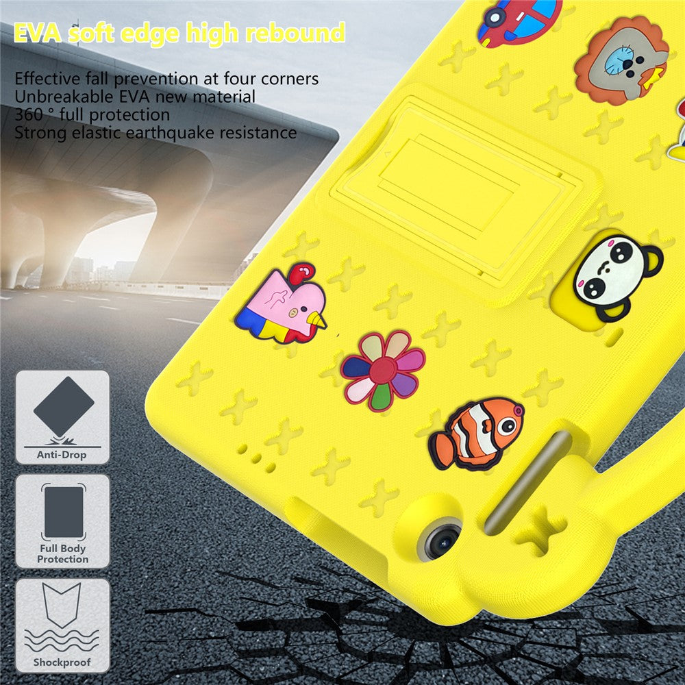 For Lenovo Tab M10 (Gen 3) TB-328FU / TB-328XU EVA Case Protective Tablet Cover Portable Handle with Kickstand - Yellow