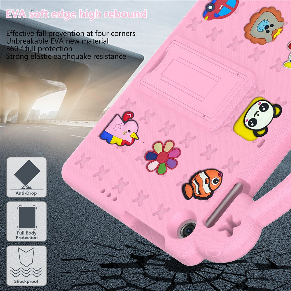 For Lenovo Tab M10 (Gen 3) TB-328FU / TB-328XU EVA Case Protective Tablet Cover Portable Handle with Kickstand - Pink