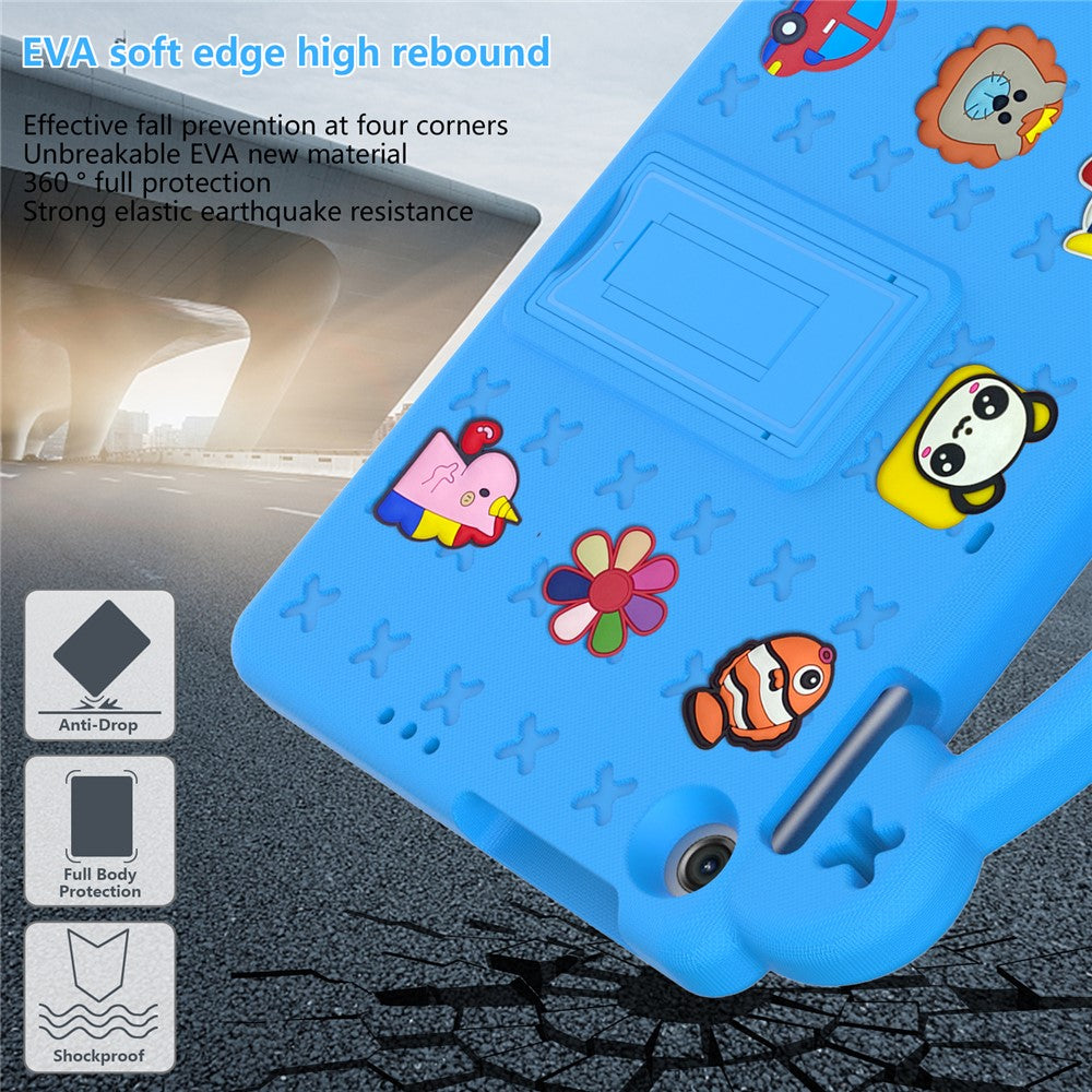 For Lenovo Tab M10 (Gen 3) TB-328FU / TB-328XU EVA Case Protective Tablet Cover Portable Handle with Kickstand - Blue