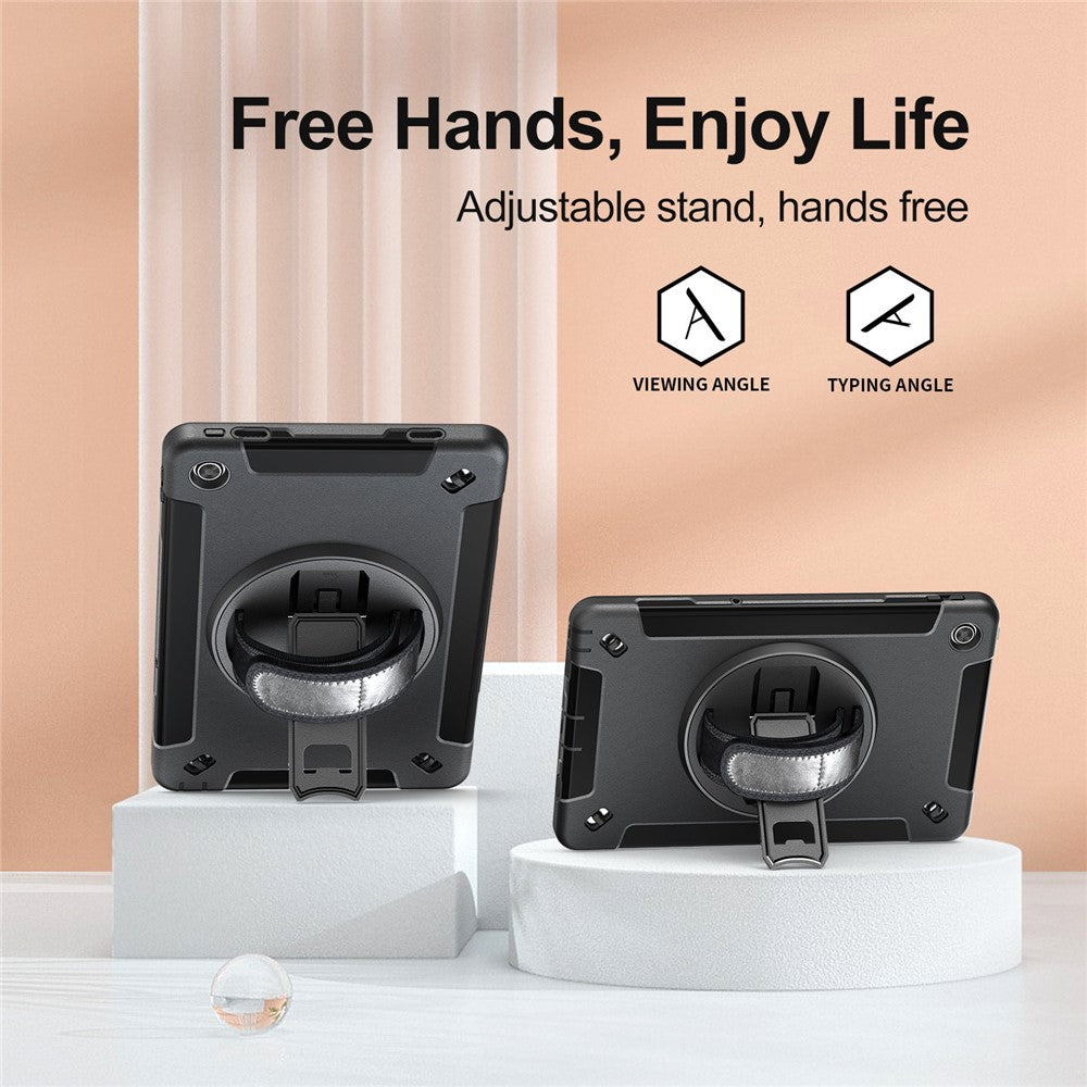 For Lenovo Tab M10 Plus (3rd Gen) / Xiaoxin Pad 2022 10.6 inch Kickstand Shockproof Tablet Case Hand Strap PC + TPU Cover with Shoulder Strap