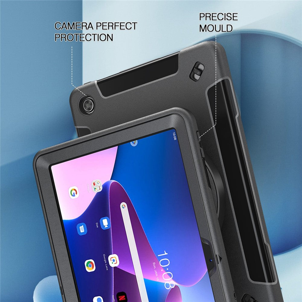 For Lenovo Tab M10 Plus (3rd Gen) / Xiaoxin Pad 2022 10.6 inch Kickstand Shockproof Tablet Case Hand Strap PC + TPU Cover with Shoulder Strap