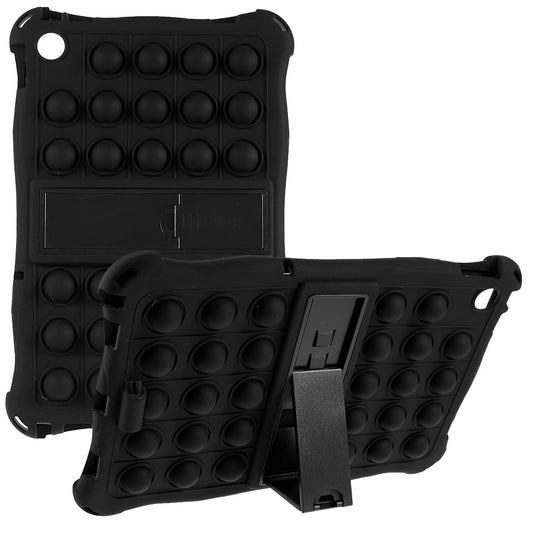For Lenovo Tab M10 (Gen 3) TB-328FU / TB-328XU Pop Fidget Toy Bubble Tablet Case Shockproof Silicone Case PC Kickstand Protective Cover - Black