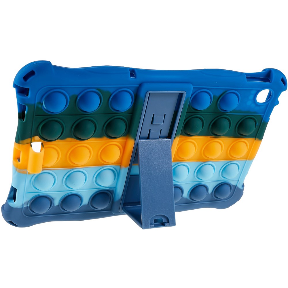 For Lenovo Tab M10 (Gen 3) TB-328FU / TB-328XU Pop Fidget Toy Bubble Tablet Case Shockproof Silicone Case PC Kickstand Protective Cover - Colorful Dark Blue
