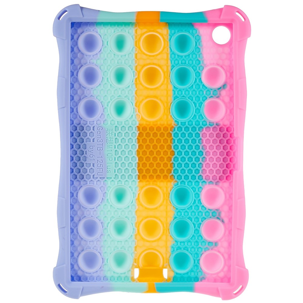 For Lenovo Tab M10 (Gen 3) TB-328FU / TB-328XU Pop Fidget Toy Bubble Tablet Case Shockproof Silicone Case PC Kickstand Protective Cover - Multi-color