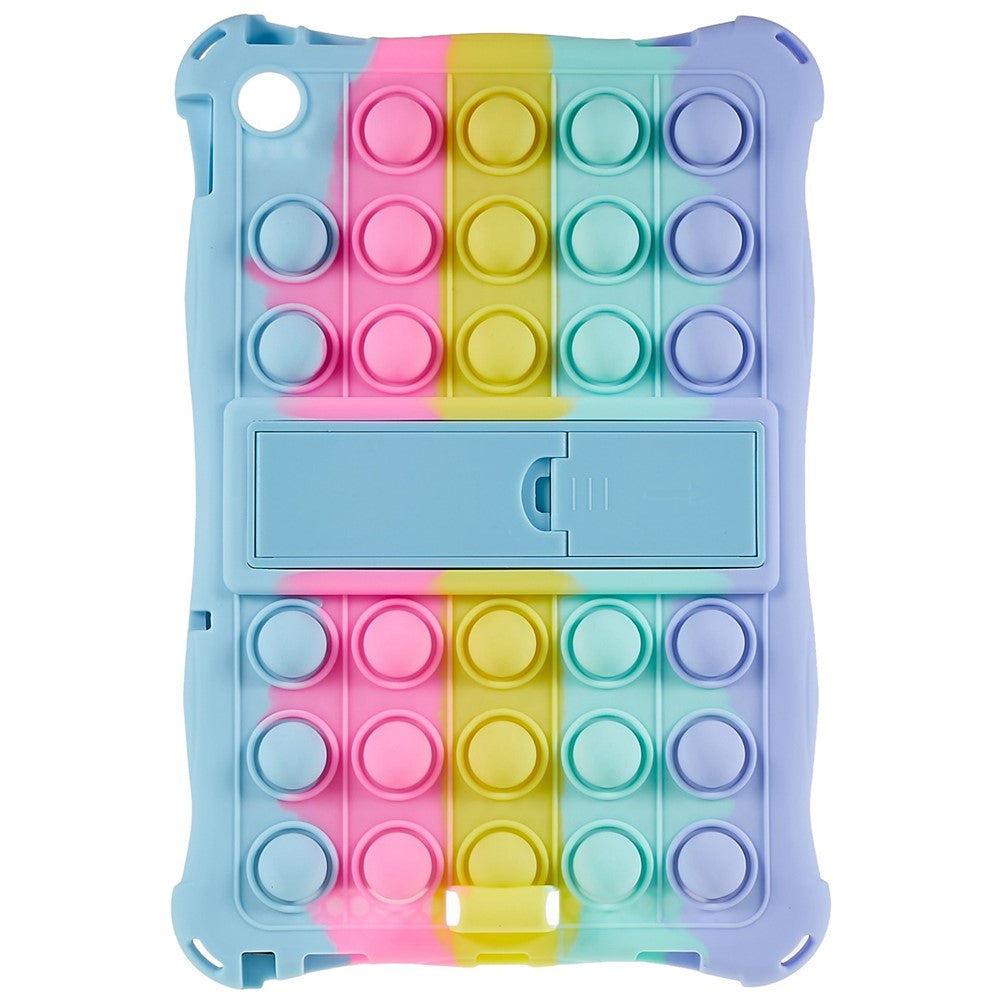 For Lenovo Tab M10 (Gen 3) TB-328FU / TB-328XU Pop Fidget Toy Bubble Tablet Case Shockproof Silicone Case PC Kickstand Protective Cover - Colorful Baby Blue