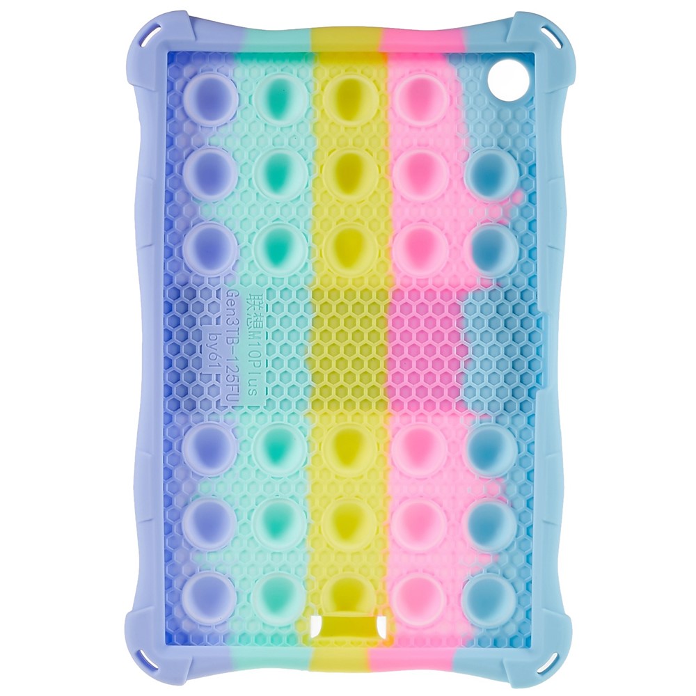 For Lenovo Tab M10 (Gen 3) TB-328FU / TB-328XU Pop Fidget Toy Bubble Tablet Case Shockproof Silicone Case PC Kickstand Protective Cover - Colorful Baby Blue