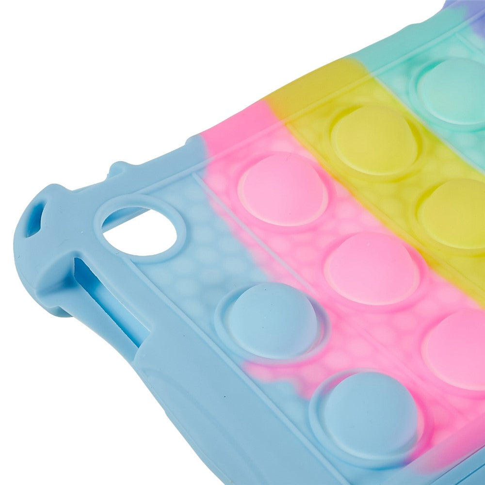 For Lenovo Tab M10 (Gen 3) TB-328FU / TB-328XU Pop Fidget Toy Bubble Tablet Case Shockproof Silicone Case PC Kickstand Protective Cover - Colorful Baby Blue