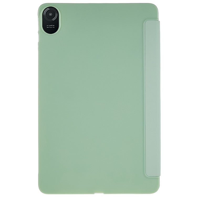 For Honor Pad 8 Protective Case Anti-drop PU Leather Cover with Tri-fold Stand Inner Honeycomb Heat Dissipation TPU Tablet Case - Light Green