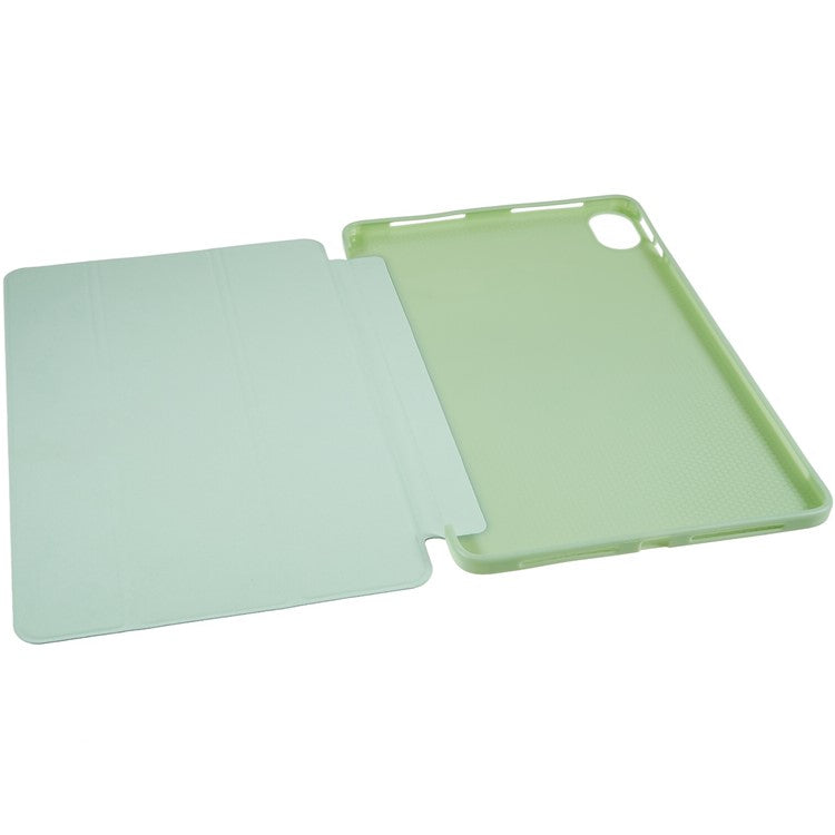 For Honor Pad 8 Protective Case Anti-drop PU Leather Cover with Tri-fold Stand Inner Honeycomb Heat Dissipation TPU Tablet Case - Light Green