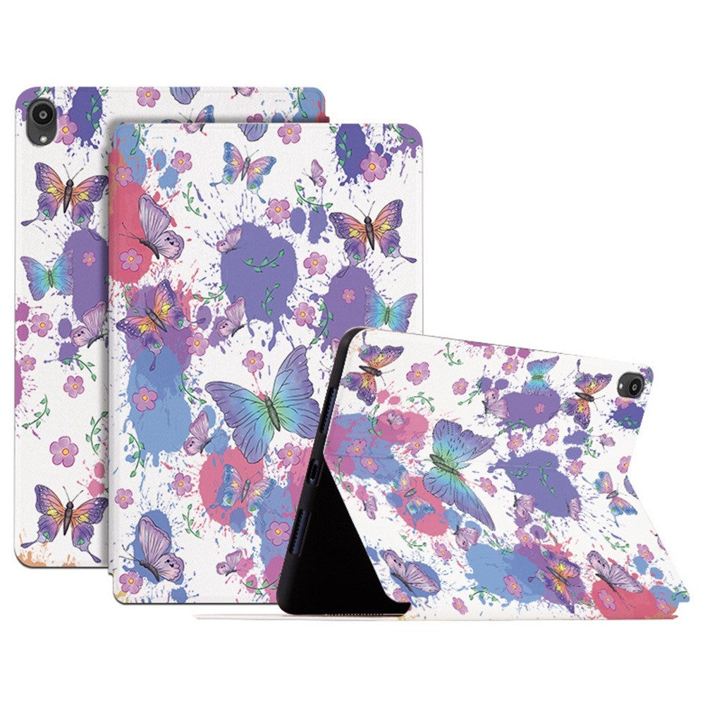For Lenovo Tab P11 / P11 Plus Butterfly Printed Butterfly Printed Protective Cover Anti-Scratch PU Leather Stand Case Shockproof Tablet Shell - Brilliant Butterfly