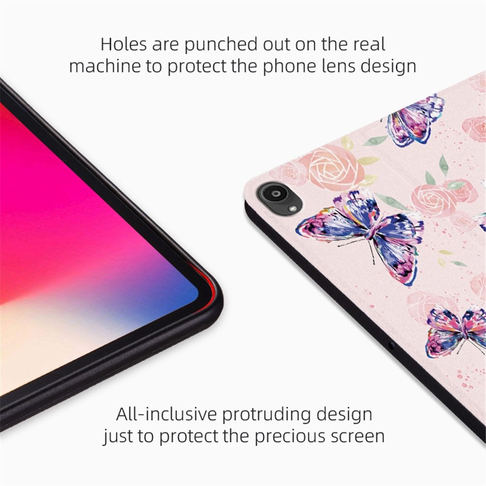 For Lenovo Tab P11 / P11 Plus Butterfly Printed Butterfly Printed Protective Cover Anti-Scratch PU Leather Stand Case Shockproof Tablet Shell - Brilliant Butterfly