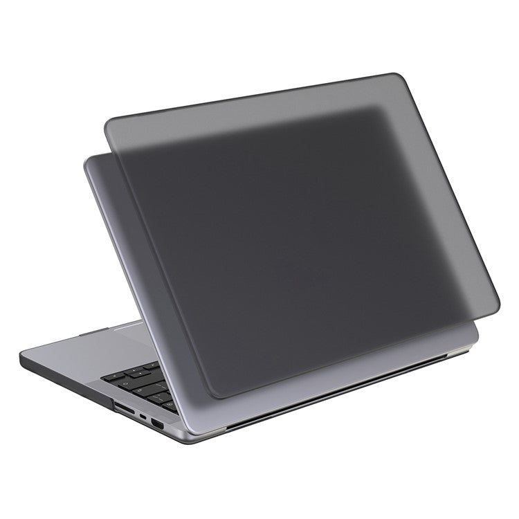 LENTION For MacBook Pro 14 inch (2024) (2023) (2021) Matte Finish PC Laptop Case Front and Back Protective Notebook Cover - Transparent Black