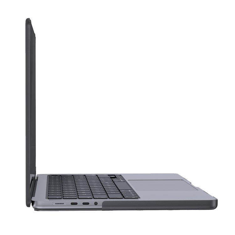 LENTION For MacBook Pro 14 inch (2024) (2023) (2021) Matte Finish PC Laptop Case Front and Back Protective Notebook Cover - Transparent Black