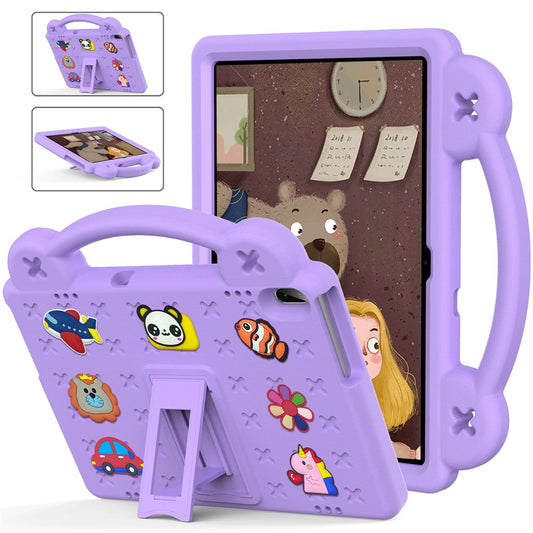 For Lenovo Yoga Tab5 YT-X705F 10.1 inch / Lenovo Tab M10 TB-X605F / TB-X505 / Huawei MediaPad T5 10.1 EVA Case Protective Tablet Cover Shockproof Case with Kickstand - Purple