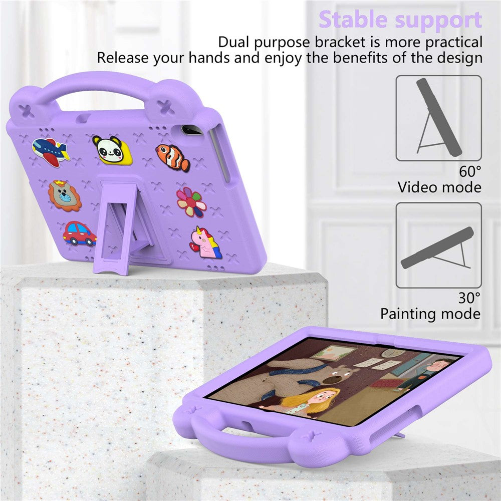For Lenovo Yoga Tab5 YT-X705F 10.1 inch / Lenovo Tab M10 TB-X605F / TB-X505 / Huawei MediaPad T5 10.1 EVA Case Protective Tablet Cover Shockproof Case with Kickstand - Purple