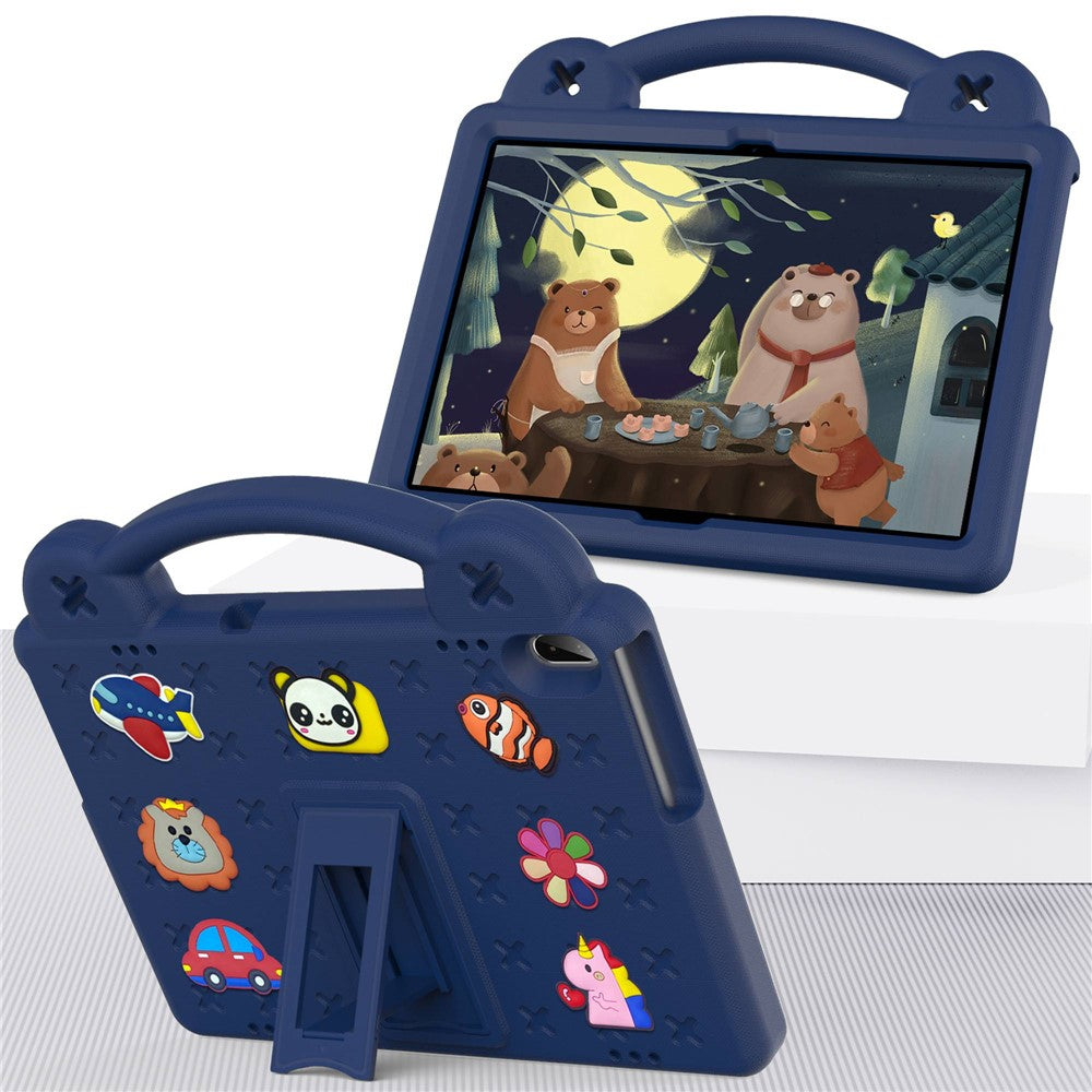 For Lenovo Yoga Tab5 YT-X705F 10.1 inch / Lenovo Tab M10 TB-X605F / TB-X505 / Huawei MediaPad T5 10.1 EVA Case Protective Tablet Cover Shockproof Case with Kickstand - Navy Blue