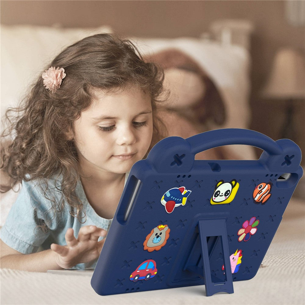 For Lenovo Yoga Tab5 YT-X705F 10.1 inch / Lenovo Tab M10 TB-X605F / TB-X505 / Huawei MediaPad T5 10.1 EVA Case Protective Tablet Cover Shockproof Case with Kickstand - Navy Blue