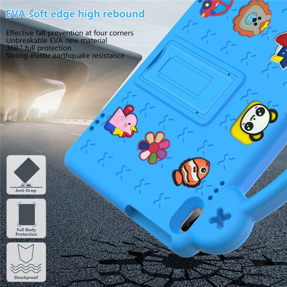 For Lenovo Yoga Tab5 YT-X705F 10.1 inch / Lenovo Tab M10 TB-X605F / TB-X505 / Huawei MediaPad T5 10.1 EVA Case Protective Tablet Cover Shockproof Case with Kickstand - Sky Blue