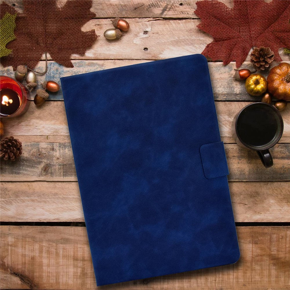 For Lenovo M10 FHD REL / M10 Plus X606F PU Leather Tablet Shell Cover  Solid Color Folio Stand Magnetic Protective Case with Card Slots - Blue