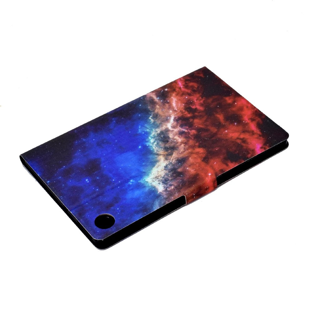 For Lenovo M10 FHD REL / Tab M10 Plus TB-X606F Pattern Printing Tablet Case Card Holder PU Leather Stand Cover - Starry Sky