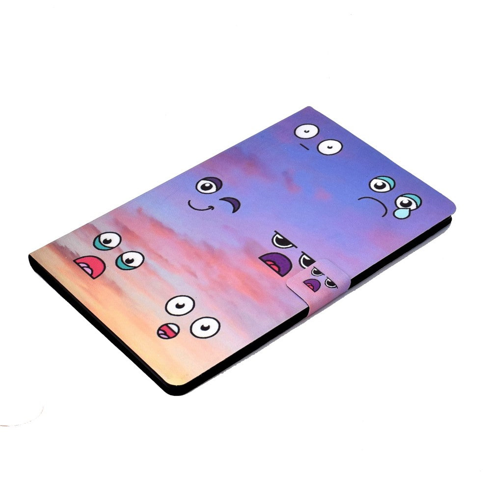 For Lenovo M10 FHD REL / Tab M10 Plus TB-X606F Pattern Printing Tablet Case Card Holder PU Leather Stand Cover - Facial Expression