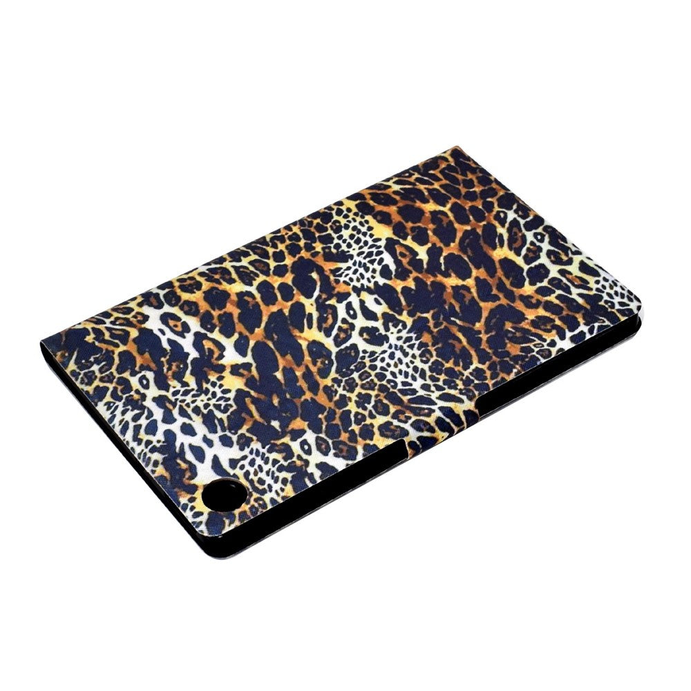 For Lenovo M10 FHD REL / Tab M10 Plus TB-X606F Pattern Printing Tablet Case Card Holder PU Leather Stand Cover - Leopard Print