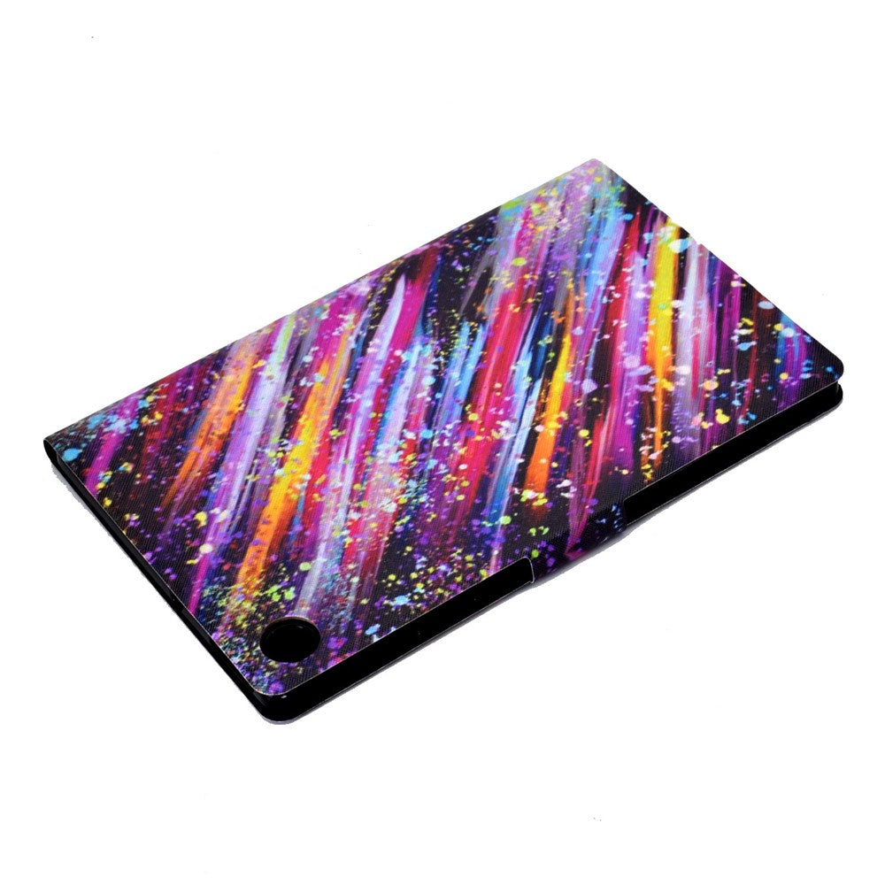 For Lenovo M10 FHD REL / Tab M10 Plus TB-X606F Pattern Printing Tablet Case Card Holder PU Leather Stand Cover - Meteor