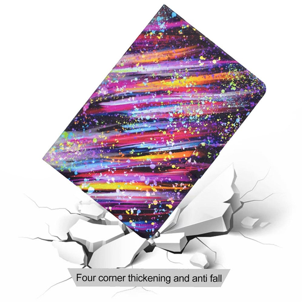 For Lenovo M10 FHD REL / Tab M10 Plus TB-X606F Pattern Printing Tablet Case Card Holder PU Leather Stand Cover - Meteor