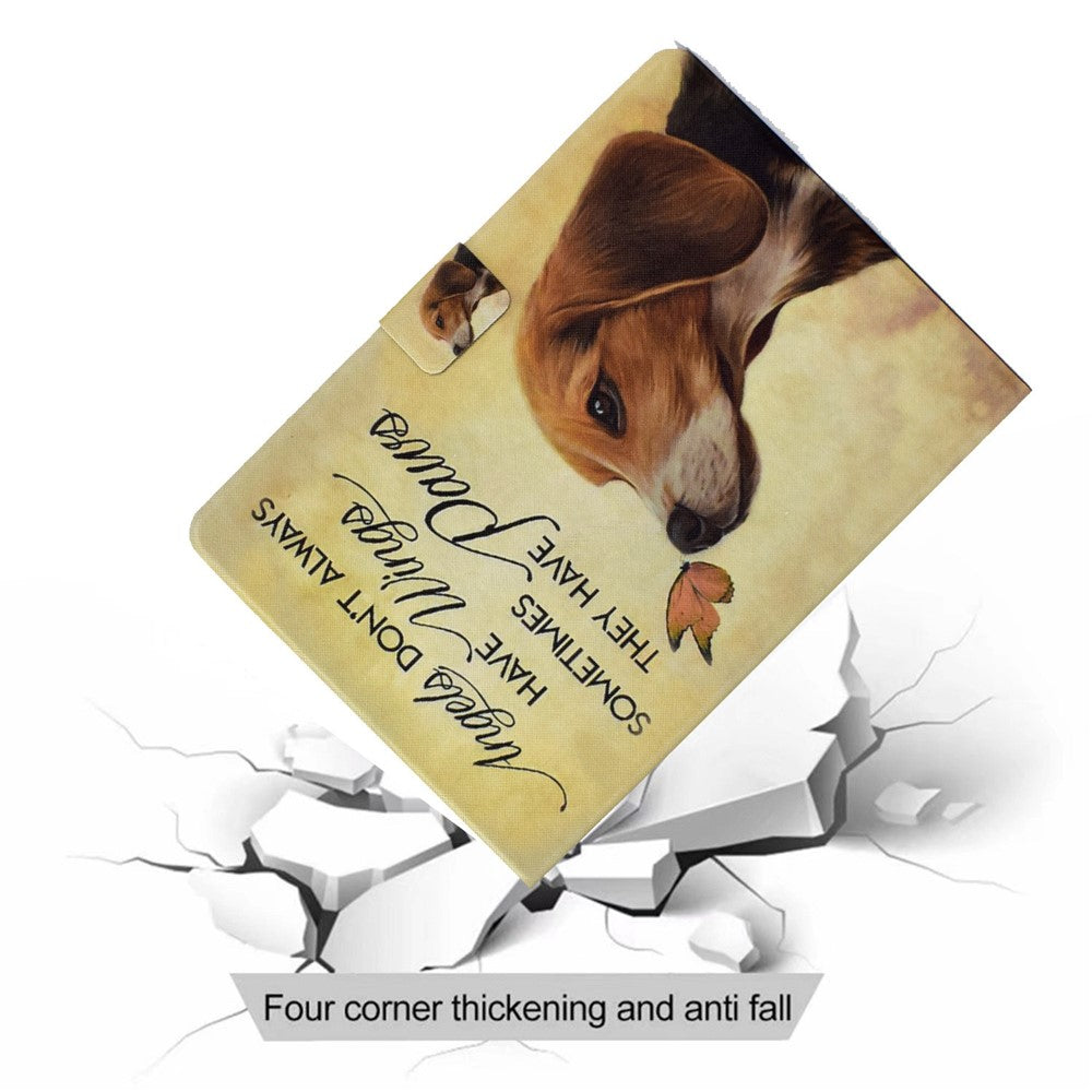 For Lenovo M10 FHD REL / Tab M10 Plus TB-X606F Pattern Printing Tablet Case Card Holder PU Leather Stand Cover - Butterfly and Dog