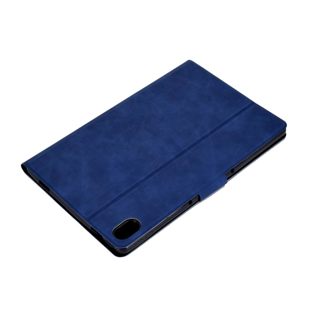 For Lenovo Legion Y700 TB-9707F Anti-Drop Tablet Case Cowhide Texture PU Leather Folio Flip Cover Well-Protection Stand Case with Card Holder - Blue
