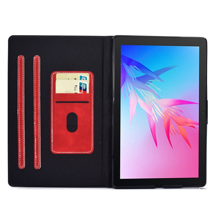 For Huawei Enjoy Tablet 2 / MatePad T 10 9.7 inch / T 10S 10.1 inch / Honor Pad 6 10.1-inch / Pad X6 9.7 inch Tablet Case Solid Color PU Leather Folio Flip Stand Card Slots Magnetic Cover - Red