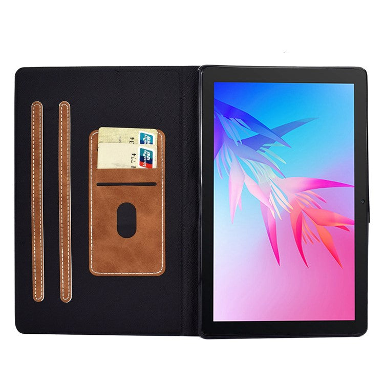 For Huawei Enjoy Tablet 2 / MatePad T 10 9.7 inch / T 10S 10.1 inch / Honor Pad 6 10.1-inch / Pad X6 9.7 inch Tablet Case Solid Color PU Leather Folio Flip Stand Card Slots Magnetic Cover - Brown