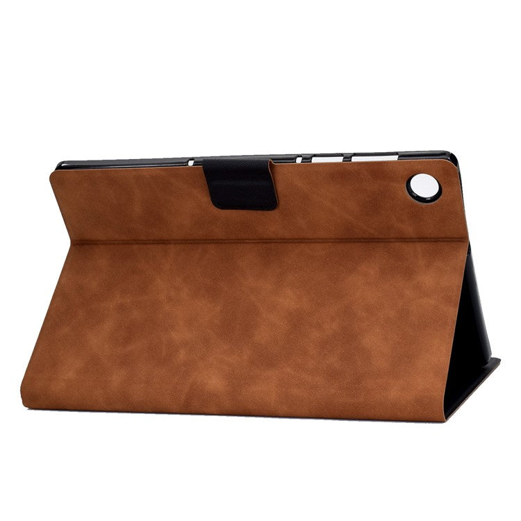 For Huawei Enjoy Tablet 2 / MatePad T 10 9.7 inch / T 10S 10.1 inch / Honor Pad 6 10.1-inch / Pad X6 9.7 inch Tablet Case Solid Color PU Leather Folio Flip Stand Card Slots Magnetic Cover - Brown
